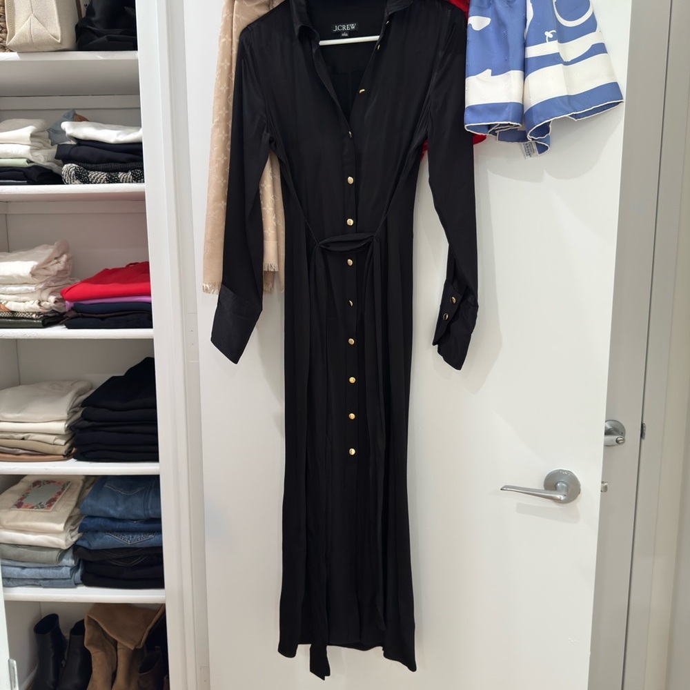 J. Crew Black Buttoned Sheath Dress